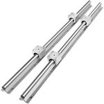 VEVOR Linear Rail 2PCS SBR16-800mm, Linear Slide Guide 2 Rail+ 4 SBR16UU Bearing Block for Automated Machines and Equipments