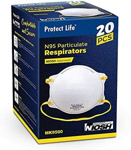 Protect Life NIOSH Certified Respirator Masks - 20 pack - Dust Masks - Breathable Safety Masks for Construction, Woodworking, Smoke, Wildfires & more