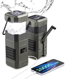 Raddy SL10 Radio à manivelle Portable, Lanterne de Camping Rechargeable 10000 mAh, Haut-Parleur BT d'urgence étanche IPX6, Dynamo à manivelle AM/FM, Lampe de Poche, Alarme SOS pour l'extérieur