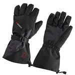 Striker Predator Waterproof Breathable Insulated Ice Fishing Gloves with Adjustable Wrist and Gauntlet Closure, Black/Gray, X-Large