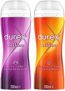 Durex - Lot de 2 Gels De Massage Lubrifiants Douceur À Base D'Eau - 2 en 1 - Aux Extraits d'Aloe Vera & d'Ylang Ylang - Lot de 2 x 200 ml