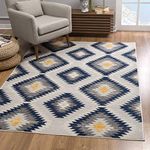 Rug Branch Savannah 9' x 12' (9'2" X 12'5") Boho Indoor Area Rug, Contemporary, Blue Grey - Living Room, Bedroom, Dining Room, and Kitchen