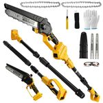 2-in-1 Cordless Pole Saw & Mini Chainsaw Compatible with Dewalt 20V Battery, 8-inch Brushless Electric Chainsaw with 6.5Ft Extension Pole, Auto Oiler, for Wood Cutting Trimming Branch (No Battery)