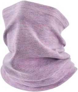 EXski Winter Neck Gaiter Warmer, Soft Fleece Face Mask Scarf for Cold Weather Skiing Cycling Outdoor Sports, Light Purple, One Size