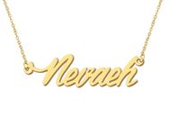 Nevaeh Pendant Name Necklace 18k Gold Plated Stainless Steel Script Nameplate Necklace Jewelry for Best Friends