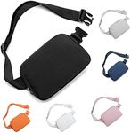 HVJCEZ Fanny Packs for Women Men, Fashion Belt Bag Adjustable Mini Crossbody Waist Bag for Running, Hiking and Travel, Black, Small, Casual