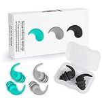 ACWOO Earplugs for Sleep, 3 Pairs Soft Silicone Ear Plugs, Noise Reduction Ear Plugs with Storage Container Box, Noise Cancelling Reusable Hearing Protection for Sleeping Working (Black+Grey+Green)