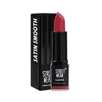 STREET WEAR Satin Smooth Lipstick -RUBY RED (Red/Maroon) - 4.2 gms - Longwear Creme Lipstick, Moisturizing, Creamy Formuation, 100% Color payoff, Enriched with Aloe vera, Vitamin E and Shea Butter