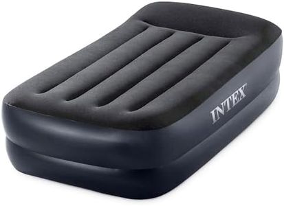 Intex Raised Airbed Mattress with Built-in Pump, Dura-Beam Plus Pillow, Twin - Portable Inflatable Luxury Blow-Up Bed for Adults, Camping, Guests