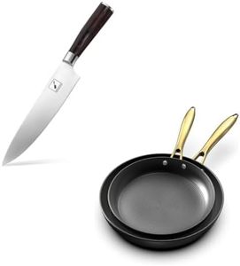 imarku 8 Inch Chef Knife and Non Stick Frying Pans 2Pcs - 10 inch & 12 Inch Frying Pan Set, Easy to Clean, Kitchen Gadgets & Gifts
