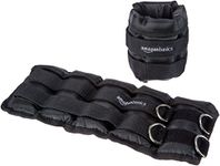 Amazon Basics Adjustable 5 Pound Ankle and Leg Weights - Set of 2, 14 x 6 Inches, Black