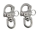 2Pcs316 Stainless Steel Swivel Snap Shackle ，Marine Quick Release Boat Anchor Chain Eye Shackle Swivel Snap Hook for Architectural (Length:70mm)