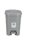 KOLORR Stitch 7 Liters Plastic Pedal Medium Dustbin with Lid and Inner Bucket, Trash Can, Garbage Bin, Waste Bin for Home, Kitchen, Office, School, Bathroom & Washroom - Daiso Grey