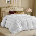 Utopia Bedding Comforters King Size, All Season Duvet Insert, Down Alternative Box Stitched Bed Comforter with Corner Tabs, Machine Washable (White)