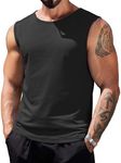 COOFANDY Mens Gym Tank Tops Sleeveless Workout Shirts Bodybuilding Fitness Muscle Tee Shirts Black