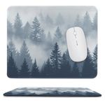 Custom Mouse Pad with Photo and Text, Customized Mouse Pads, Personalized Mouse Pads for Desk with Name, Work Desk Accessories for Friends, Gifts for Birthday, Forest, 11.8"x9.8"