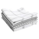 T-fal Premium Waffle Dish Cloths: Highly Absorbent, Super Soft - 100% Cotton, 12"x13" Flat Waffle Dish Cloth for Cleaning & Drying, (4-Pack), Grey