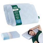 The White Willow Pillow Set of 2 Orthopedic Cooling Gel Memory Foam Neck & Back Support Bed Pillow for Sleeping (22" L x 14" W x 4" H Inches)- Blue