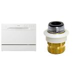 Danby DDW621WDB Countertop Dishwasher (6 Place Settings) + Danco 10521 Snap Coupling Faucet Adapter