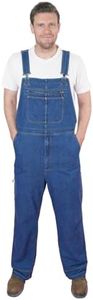 WUSTENKATZE Men's Comfort Fit Utility Work Bib Overalls, Light Denim, 3XL