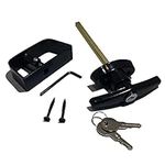 Grand Central Supply Shed Door T-Handle Lock Kit-Longer 5-1/2in Stem-Includes 2 Keys,2 Screws,Allen Wrench,Shed Lock,Barn Door Lock,Playhouse Lock,Chicken Coop Lock (Black Powder-Coated Finish)