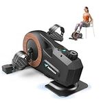 MERACH Under Desk Bike Pedal Exerciser, Mini Exercise Bike with 8-Level Magnetic Resistance, LCD Display & Anti-Slip Base, Eco-Friendly Portable Desk Bike for Office, Home, or Rehab