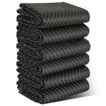 AKOZLIN 72×40 Inch Moving Blankets 6 Pack Padded Moving Blankets Heavy Duty Quality Quilted Wrapping Furniture Moving Pads for Shipping Supplies Secure Protecting,Black