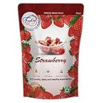 FZYEZY Fraise lyophilisée naturelle | Camping fruit Vegan Freeze-Dried Strawberry slice | Sweet - Saur taste | Pantry Groceries dehydrated Perfect for Snacking, Baking, smoothie, juice, ice cream, cereal (Strawberry, 90 gm)