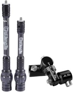 SHARROW Archery Bow Stabilizer Kit Carbon Fiber Stabilizer Dampen Weight Single Side V-bar Quick Disconnect for Compound Bow (10"&12")