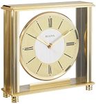 Bulova B1700 Grand Prix Clock, Antique Brass Finish