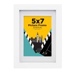 EGOFINE 7x5 Picture Frame, Solid Wood Frame with Acrylic Glass, Matted for 4x6/3.5x5 inch Picture, 7x5 Photo Frame for Tabletop and Wall Mounting,17.8 x 12.7cm Small frame for Printing, White