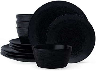 Noritake BoB Swirl 12-Piece Coupe Set in Black
