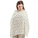 SNOWIE SOFT® 84x59CM Muslin Nursing Cover for Breastfeeding, Breathable 100% Cotton Breastfeeding Cover with Rigid Hoop for Mother Nursing Apron New Nom Essentials