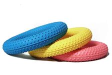 RANAC Rubber Dotted Rubber Ring Outdoor Party Throw and Catch Game Toy, Dotted Tennikoit Ring- Pack of 3