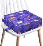 Toddler Booster Seat for Dining Table,4 Inches Washable Double Safer Straps Non-Slip Bottom Booster Seat Dining for Kids, Portable Travel High Density Sponge Detachable Increasing Cushion for Child.