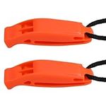 2 Pcs Whistles with Reflective Safety Whistle Survival Lanyard Loud Emergency Distress Echo Signalling for The Outdoors Hiking Hunting Camping and Walking Orange Dog Training