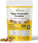 Mushroom Complex 6 Lions Mane Mushroom Supplement 120 Capsules High Strength Vegan Supplement with Lions Mane, Reishi, Chaga Mushroom Powder, Shitake, Cordyceps & Maitake (120 Capsules)