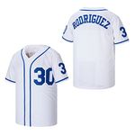 luqiaomaoyi Youth #30 The Sandlot Benny The Jet Rodriguez Movie Kids Baseball Jersey Stitched Christmas Summer White Size S