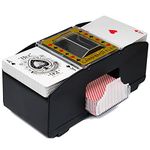 QITHRAN 2 Deck Automatic Card Shuffler, Card Mixer Electric, Card Shuffling Machine, One/Two Deck Card Shuffle Sorter, Cards Playing Tool Accessories, Card Shuffler for Family Party Poker, Black