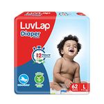 LuvLap Pant Style Baby Diapers, Large (L), 62 Count, For babies of Upto 9-14Kg with Aloe Vera Lotion for rash protection, with upto 12hr protection, Diapers