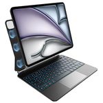 pankeybd Keyboard Case for iPad Air 13 inch (M3 2025 / M2 2024) and iPad Pro 12.9 inch(6th,5th,4th,3rd Generation),7 Colour Backlit, Multi-Touch Trackpad, Floating Magnetic Design, Black
