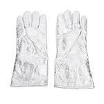 SEAFRONT Heat Resistant Aluminum Foil Welding Gloves Cotton Liner Lightweight Ergonomic Design for Metal Casting Anti Scald Workshop Anti Spray Scald