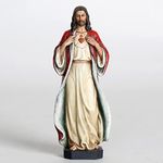 BC Catholic Sacred Heart of Jesus Statue, Jesus Christ Figure, Religious Gifts Inspirational Indoor Home Decor 6 inches H, Hand Painted by Buildclassic