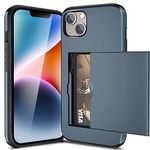 ACOCOBUY Compatible with iPhone 14 Plus Case Shockproof Wallet Case for iPhone 14+ Plus Case with Card Holder Protective Dual Layer Armor Phone Case Rubber Bumper Phone Cover for iPhone 14 Plus Navy