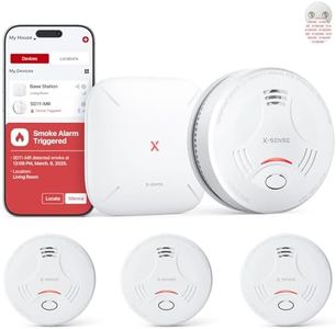 X-Sense Smart Smoke Alarm with SBS50 Base Station for Home with Magnetic Mount, Wireless Interlinked Fire Alarm, 10-Year Life and Replaceable Battery, App Function, SD11-MR31