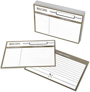 Home Advantage 50 Double Sided Recipe Cards, 4x6 inches, Vintage Kitchen Design Set
