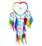 DREAMCATCHER RAINBOW HEART DREAM CATCHER 12cm x 35cm Stunning Girls Boys Kids Bedroom Decoration