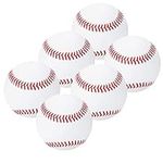 YOASONEK Soft-Strike Teeball, Unmarked Autographs Baseball, 9 Inch Pitching Baseball , Indoor/Outdoor Use, for Youth/Kids Batting, Fielding, Hitting, Pitching, Practice, 6 Pack