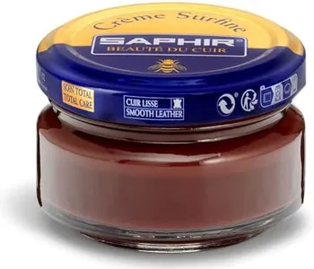 SAPHIR Creme Surfine Pommadier Shoe Polish - Beeswax Cream for Leather Products - Medium Tobacco Brown