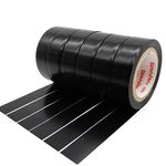 YTBUBOR 6 Pack Black Electrical Insulation Tape Adhesive Gaffer Tape 17mm × 9m